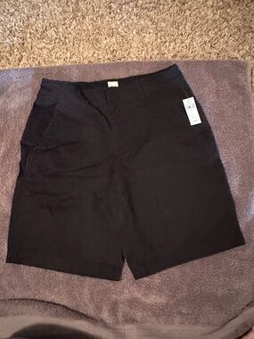 GAP Black Flat-Front Bermuda Shorts